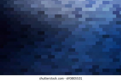 Dark BLUE vector polygonal illustration, which consist of rectangles. Rectangular pattern for your business design. Geometric background in Origami style with gradient. 