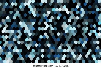 Dark BLUE vector polygonal illustration, which consist of hexagons. Hexagonal design for your business. Creative geometric background in Origami style with gradient Dark BLUE vector polygonal illustration, which consist of hexagons. Hexagonal design for your business. Creative geometric background in Origami style with gradient