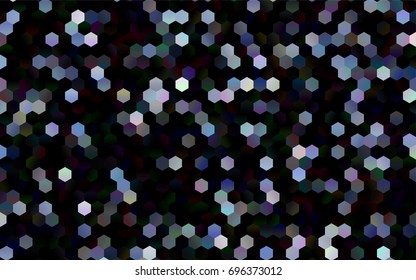 Dark BLUE vector polygonal illustration, which consist of hexagons. Hexagonal pattern for your business design. Geometric background in Origami style with gradient. 