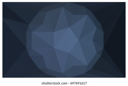 DARK BLUE vector polygonal illustration, which consist of triangles with a gemstone in center. Triangular design of a huge diamond for your business. Creative geometric background of gems.