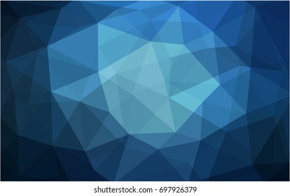 DARK BLUE vector polygonal illustration, which consist of triangles. Triangular pattern for your business design. Geometric background in Origami style with gradient. 
