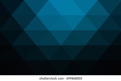 DARK BLUE vector polygonal illustration, which consist of triangles. Triangular design for your business. Creative geometric background in Origami style with gradient