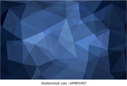 DARK BLUE vector polygonal illustration, which consist of triangles. Triangular pattern for your business design. Geometric background in Origami style with gradient. 