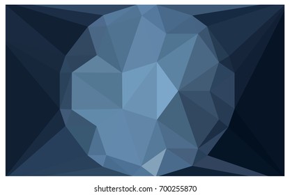 DARK BLUE vector polygonal illustration, which consist of triangles with a gemstone in center. Triangular design of a huge diamond for your business. Creative geometric background of gems.