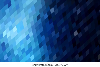 Dark BLUE vector polygonal illustration consisting of rectangles. Rectangular design for your business. Creative geometric background in origami style with gradient.
