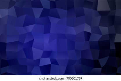 Dark BLUE vector polygonal illustration, which consist of rectangles. Rectangular pattern for your business design. Geometric background in Origami style with gradient. 