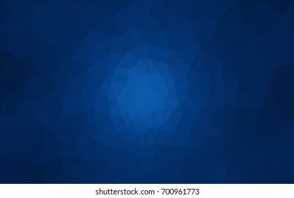 DARK BLUE vector polygonal illustration, which consist of triangles. Triangular pattern for your business design. Geometric background in Origami style with gradient. 