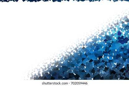 Dark BLUE vector polygonal illustration consisting of rectangles. Rectangular design for your business. Creative geometric background in origami style with gradient.