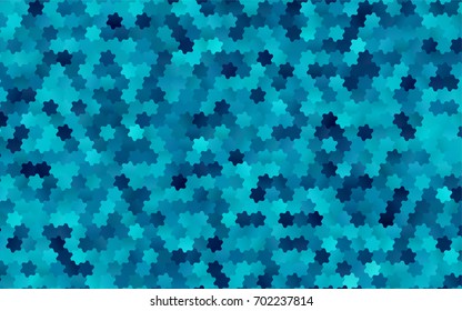 Dark BLUE vector polygonal illustration, which consist of hexagons. Hexagonal design for your business. Creative geometric background in Origami style with gradient