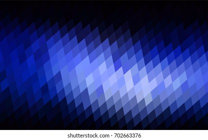 Dark BLUE vector polygonal illustration consisting of rectangles. Rectangular design for your business. Creative geometric background in origami style with gradient.