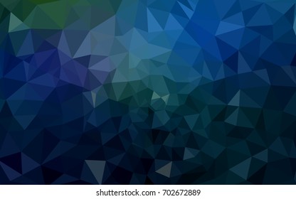 DARK BLUE vector polygonal illustration, which consist of triangles. Triangular pattern for your business design. Geometric background in Origami style with gradient. 