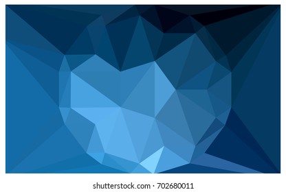 DARK BLUE vector polygonal illustration, which consist of triangles with a gemstone in center. Triangular design of a huge diamond for your business. Creative geometric background of gems.