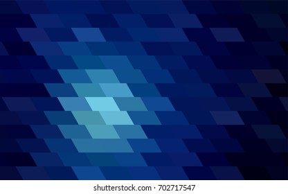 Dark BLUE vector polygonal illustration consisting of rectangles. Rectangular design for your business. Creative geometric background in origami style with gradient.