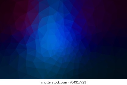 DARK BLUE vector polygonal illustration, which consist of triangles. Triangular pattern for your business design. Geometric background in Origami style with gradient. 
