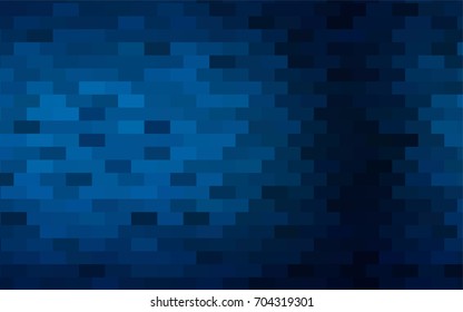 Dark BLUE vector polygonal illustration, which consist of rectangles. Rectangular pattern for your business design. Geometric background in Origami style with gradient. 