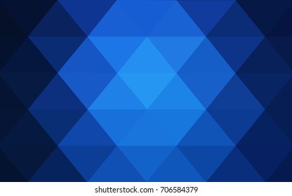 DARK BLUE vector polygonal illustration, which consist of triangles. Triangular pattern for your business design. Geometric background in Origami style with gradient. 