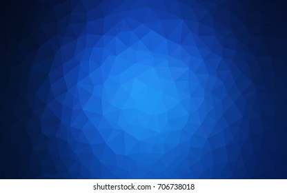 DARK BLUE vector polygonal illustration, which consist of triangles. Triangular pattern for your business design. Geometric background in Origami style with gradient. 
