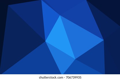 DARK BLUE vector polygonal illustration, which consist of triangles. Triangular pattern for your business design. Geometric background in Origami style with gradient. 