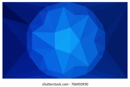 DARK BLUE vector polygonal illustration, which consist of triangles with a gemstone in center. Triangular design of a huge diamond for your business. Creative geometric background of gems.