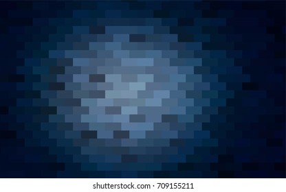 Dark BLUE vector polygonal illustration, which consist of rectangles. Rectangular pattern for your business design. Geometric background in Origami style with gradient. 
