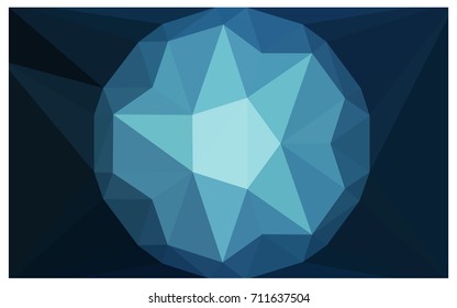DARK BLUE vector polygonal illustration, which consist of triangles with a gemstone in center. Triangular design of a huge diamond for your business. Creative geometric background of gems.