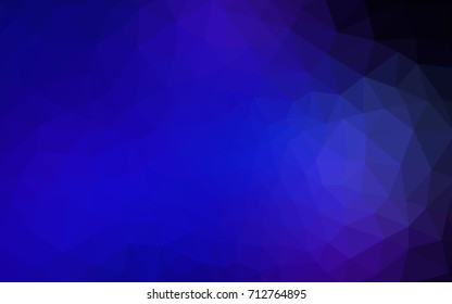 DARK BLUE vector polygonal illustration, which consist of triangles. Triangular design for your business. Creative geometric background in Origami style with gradient