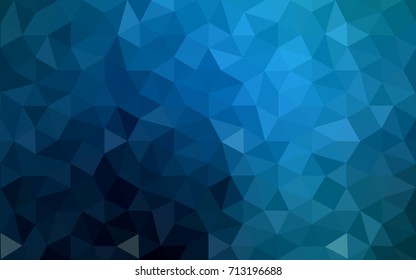 DARK BLUE vector polygonal illustration, which consist of triangles. Triangular design for your business. Creative geometric background in Origami style with gradient