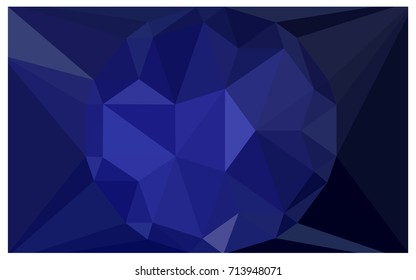 DARK BLUE vector polygonal illustration, which consist of triangles with a gemstone in center. Triangular design of a huge diamond for your business. Creative geometric background of gems.