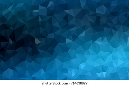 Ilustración poligonal vectorial AZUL OSCURO, que consiste en triángulos. Patrón triangular para el diseño de su negocio. Fondo geométrico en estilo Origami con degradado. 