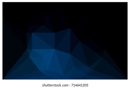 DARK BLUE vector polygonal illustration, which consist of triangles with a gemstone in center. Triangular design of a huge diamond for your business. Creative geometric background of gems.