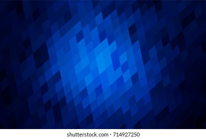 Dark BLUE vector polygonal illustration, which consist of rectangles. Rectangular pattern for your business design. Geometric background in Origami style with gradient. 