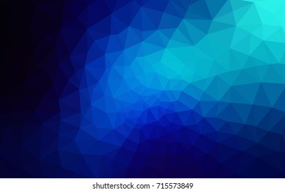 DARK BLUE vector polygonal illustration, which consist of triangles. Triangular design for your business. Creative geometric background in Origami style with gradient