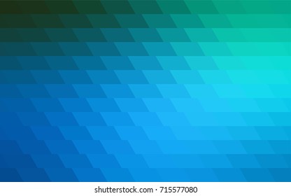 Dark BLUE vector polygonal illustration consisting of rectangles. Rectangular design for your business. Creative geometric background in origami style with gradient.