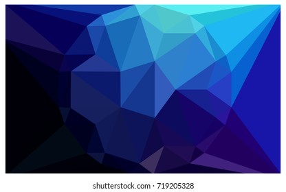 DARK BLUE vector polygonal illustration, which consist of triangles with a gemstone in center. Triangular design of a huge diamond for your business. Creative geometric background of gems.