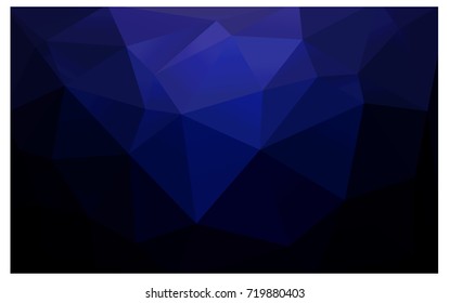 DARK BLUE vector polygonal illustration, which consist of triangles. Triangular design for your business. Creative geometric background in Origami style with gradient