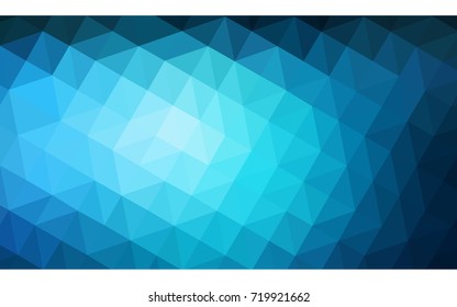 DARK BLUE vector polygonal illustration, which consist of triangles. Triangular pattern for your business design. Geometric background in Origami style with gradient. 