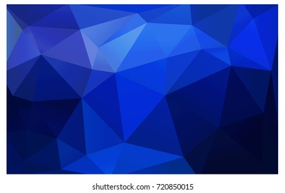 DARK BLUE vector polygonal illustration, which consist of triangles. Triangular pattern for your business design. Geometric background in Origami style with gradient. 