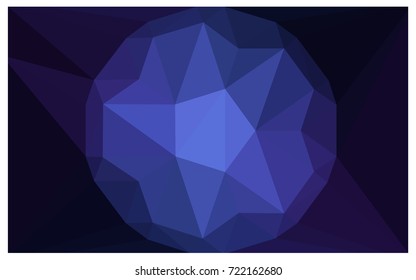 DARK BLUE vector polygonal illustration, which consist of triangles with a gemstone in center. Triangular design of a huge diamond for your business. Creative geometric background of gems.