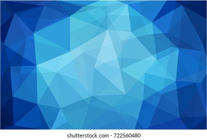 DARK BLUE vector polygonal illustration, which consist of triangles. Triangular design for your business. Creative geometric background in Origami style with gradient