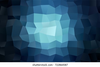 Dark BLUE vector polygonal illustration consisting of rectangles. Rectangular design for your business. Creative geometric background in origami style with gradient.