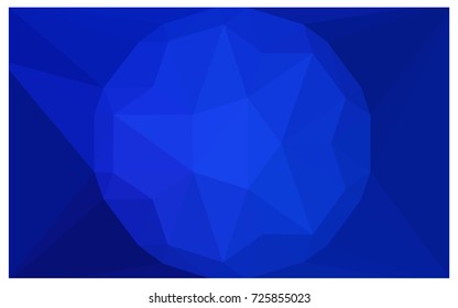 DARK BLUE vector polygonal illustration, which consist of triangles with a gemstone in center. Triangular design of a huge diamond for your business. Creative geometric background of gems.