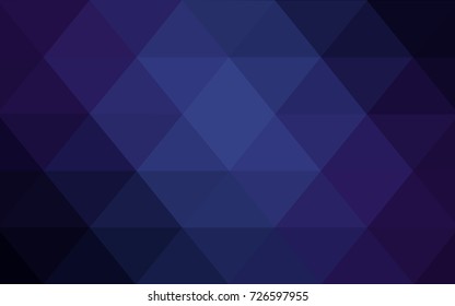DARK BLUE vector polygonal illustration, which consist of triangles. Triangular design for your business. Creative geometric background in Origami style with gradient
