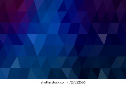 DARK BLUE vector polygonal illustration, which consist of triangles. Triangular pattern for your business design. Geometric background in Origami style with gradient. 