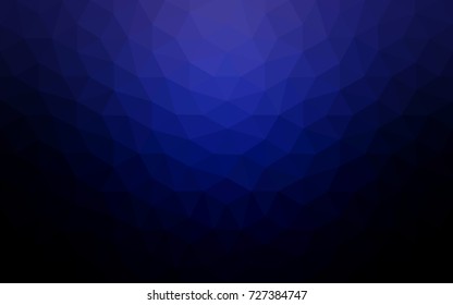 DARK BLUE vector polygonal illustration, which consist of triangles. Triangular design for your business. Creative geometric background in Origami style with gradient