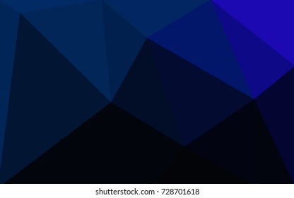 DARK BLUE vector polygonal illustration, which consist of triangles. Triangular pattern for your business design. Geometric background in Origami style with gradient. 