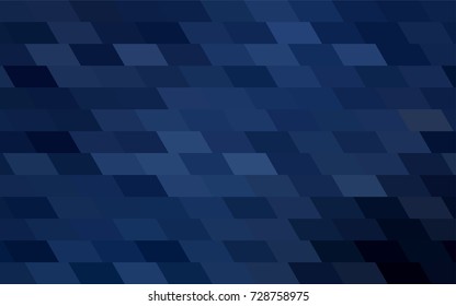 Dark BLUE vector polygonal illustration, which consist of rectangles. Rectangular pattern for your business design. Geometric background in Origami style with gradient. 