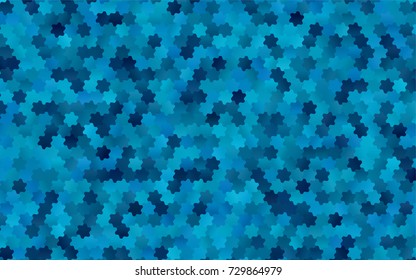 Dark BLUE vector polygonal illustration, which consist of hexagons. Hexagonal pattern for your business design. Geometric background in Origami style with gradient. 
