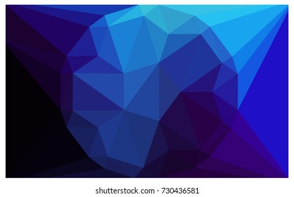 DARK BLUE vector polygonal illustration, which consist of triangles with a gemstone in center. Triangular design of a huge diamond for your business. Creative geometric background of gems.
