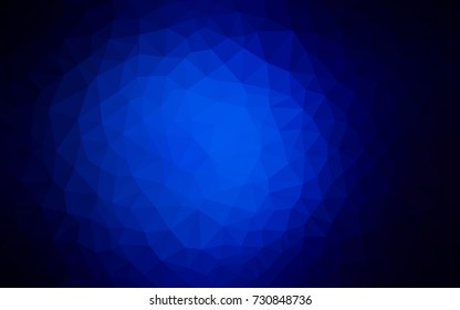 DARK BLUE vector polygonal illustration, which consist of triangles. Triangular design for your business. Creative geometric background in Origami style with gradient