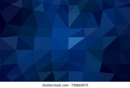 DARK BLUE vector polygonal illustration, which consist of triangles. Triangular design for your business. Creative geometric background in Origami style with gradient